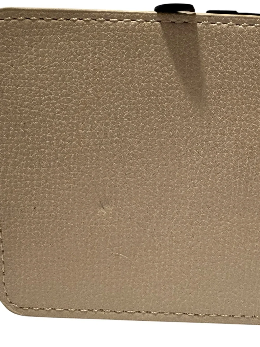 Isaac Mizrahi Taupe Card Wallet with Gold Accent